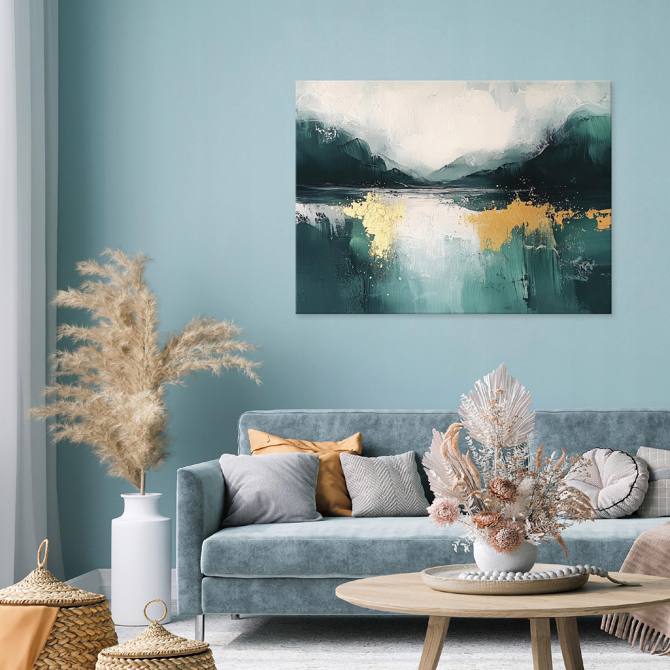 Abstract gold canvas painting for the bedroom, living room, or kitchen (40x30)