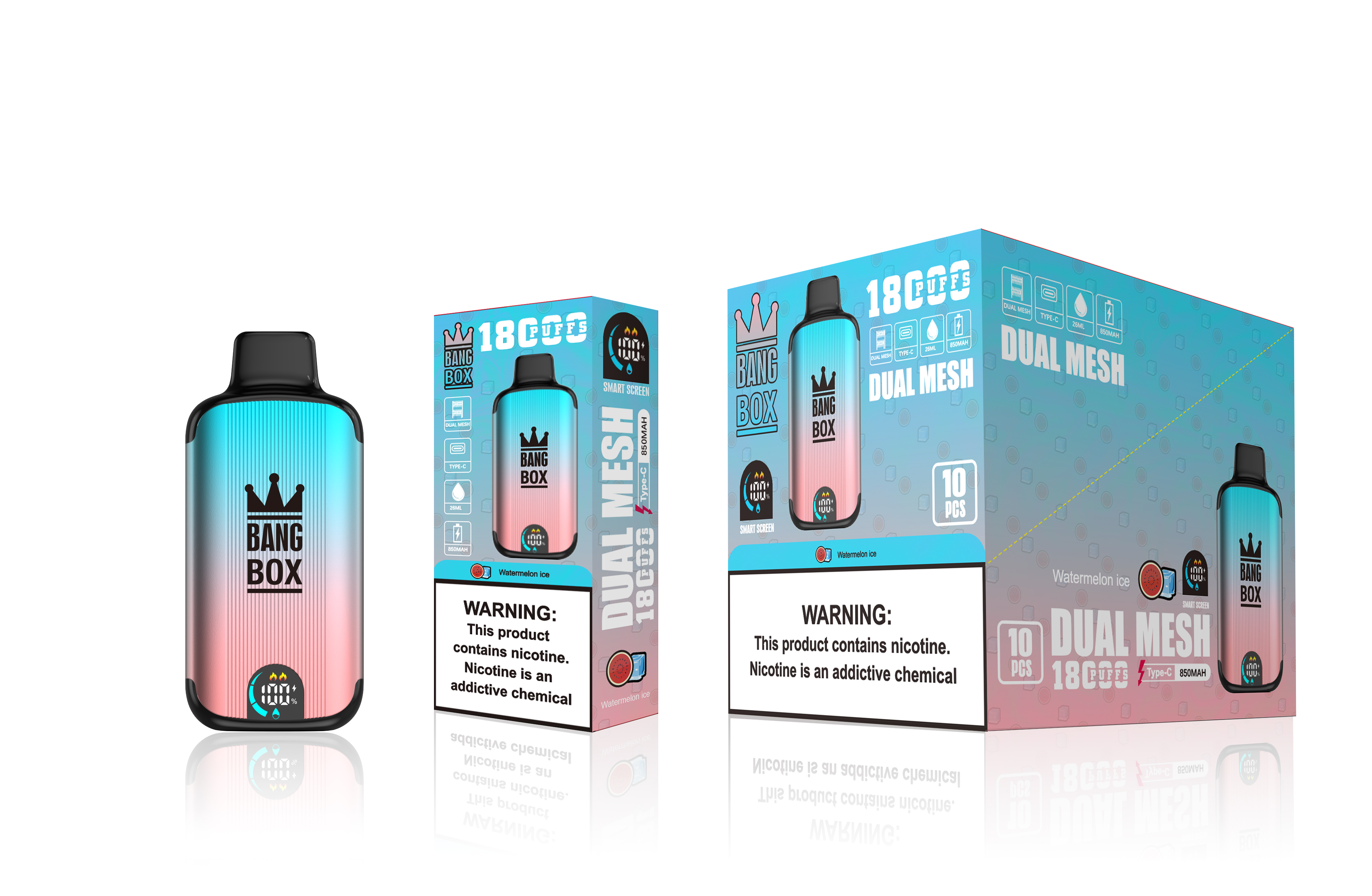 （3 pieces）Bang Box 18000 Puffs New Product LED Display Disposable Vape