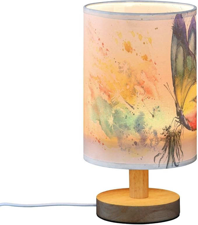 TWINKLETALE Table Lamp Paint Butterfly Dandelion Nightstand Lamp