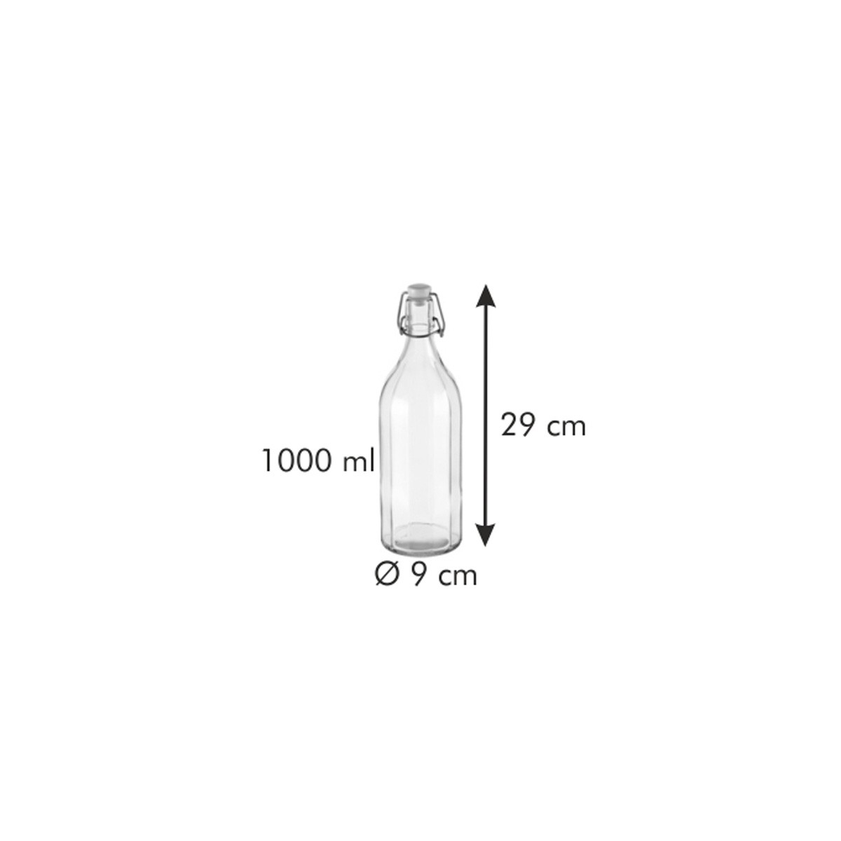 Láhev s klipem hranatá TESCOMA DELLA CASA 1000 ml