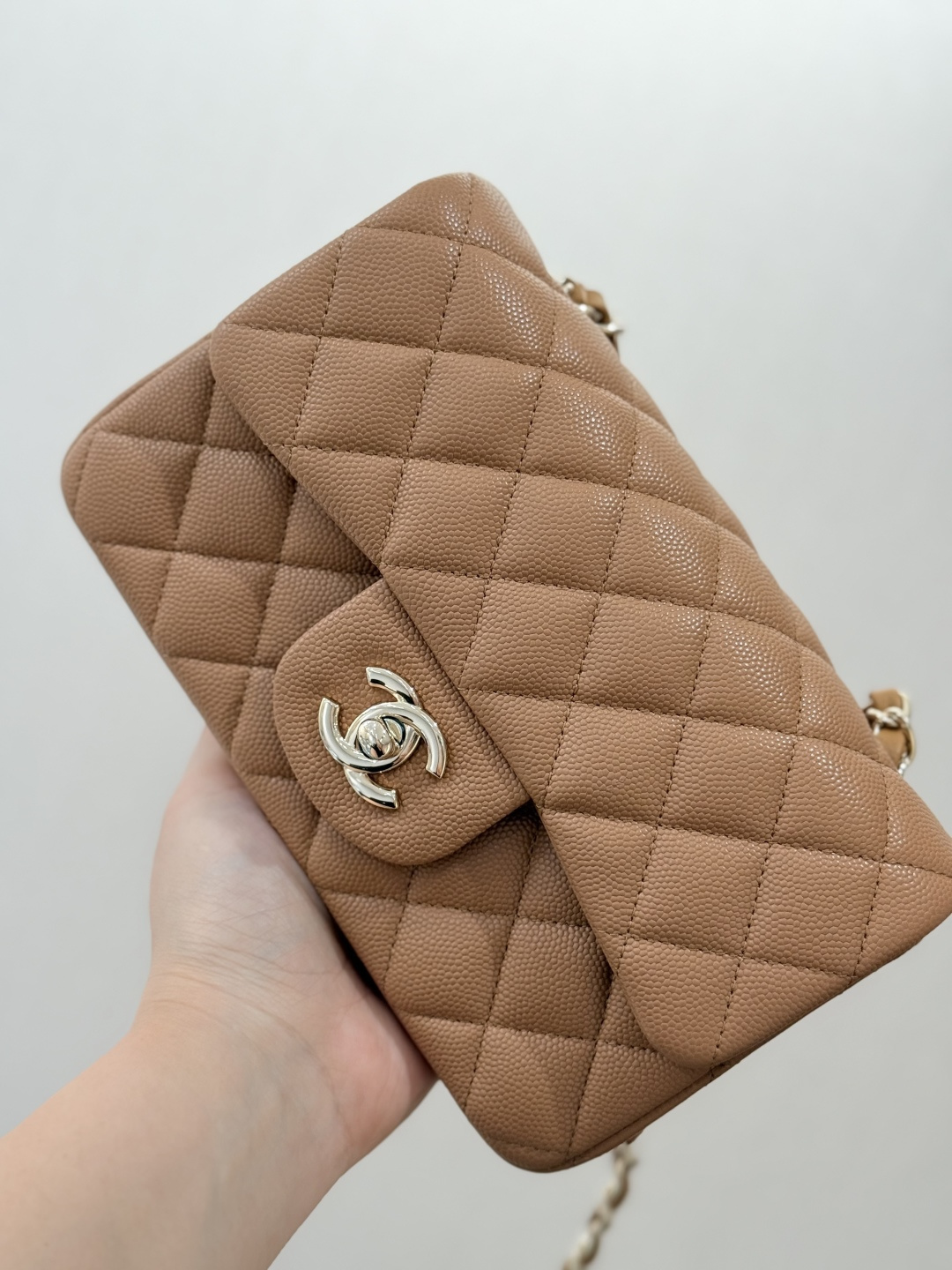 Mini Classic Flap Handbag（Caramel Camel） - Mocuir