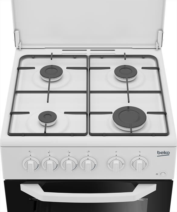 BEKO - Cucina a gas CSS42014FW-Nero, Bianco