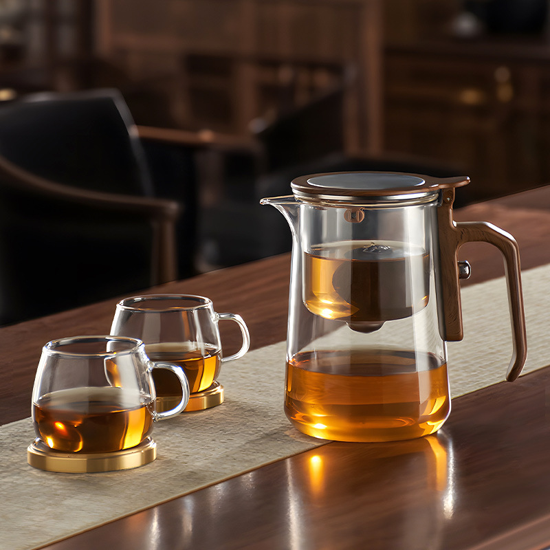 Tea Fiona Fang magnetic suspension flip teapot household all-glass liner tea separation teapot