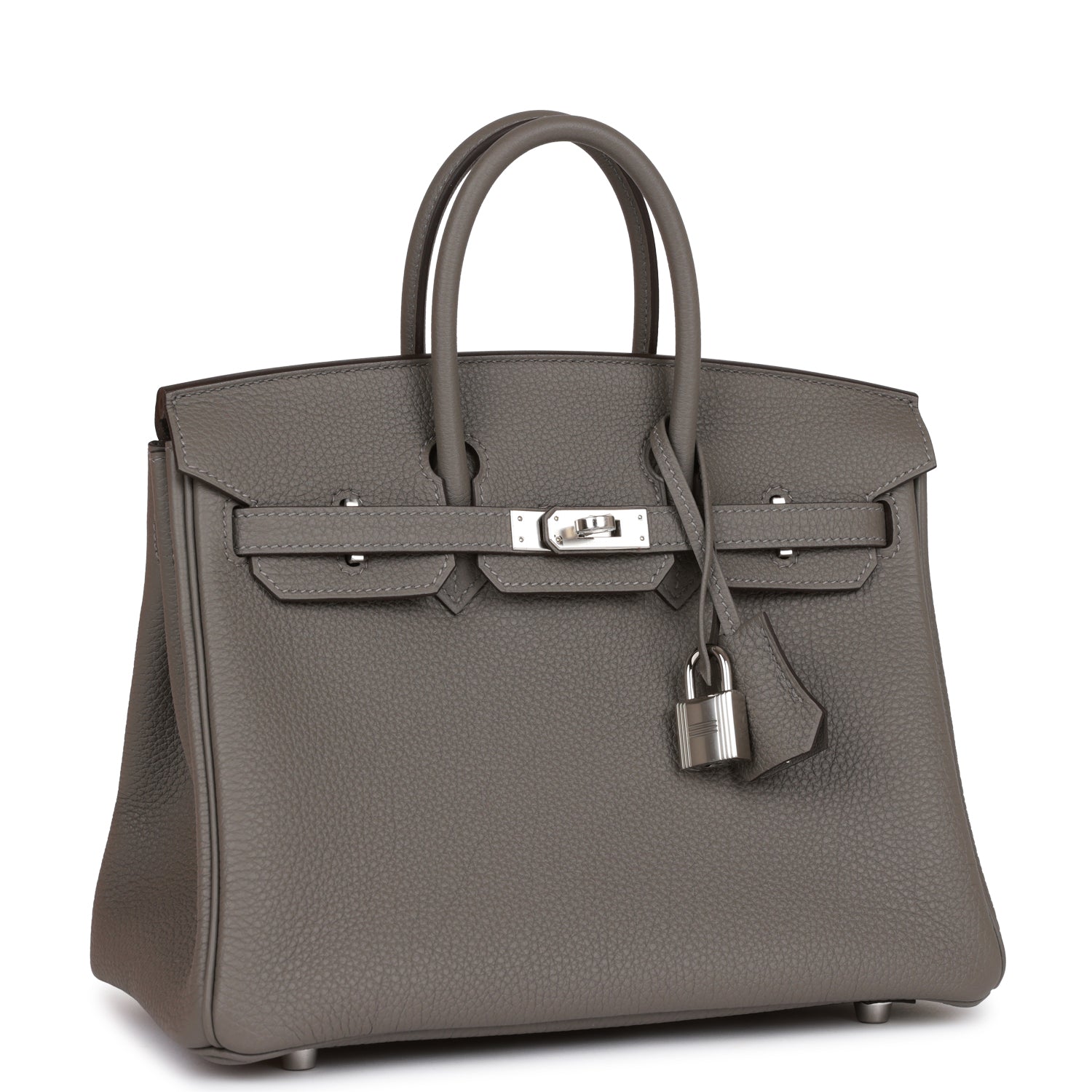 Birkin 25 Gris Meyer Togo Palladium Hardware
