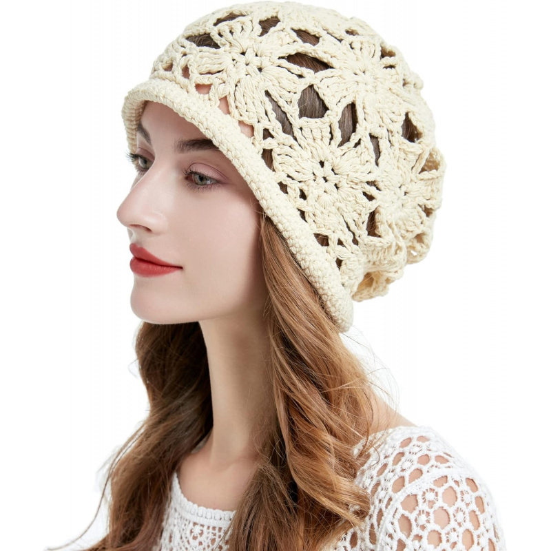 Women's Cotton Crochet Slouchy Beanie Hat