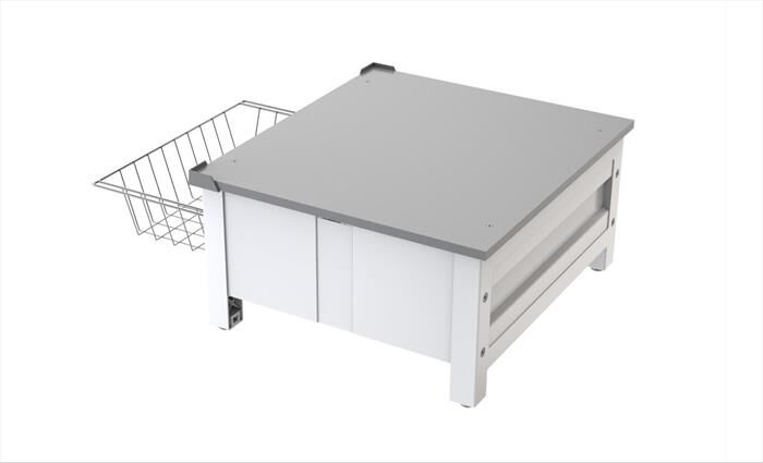 MELICONI - BASE SPACE BASKET-Struttura bianca, ripiano grig