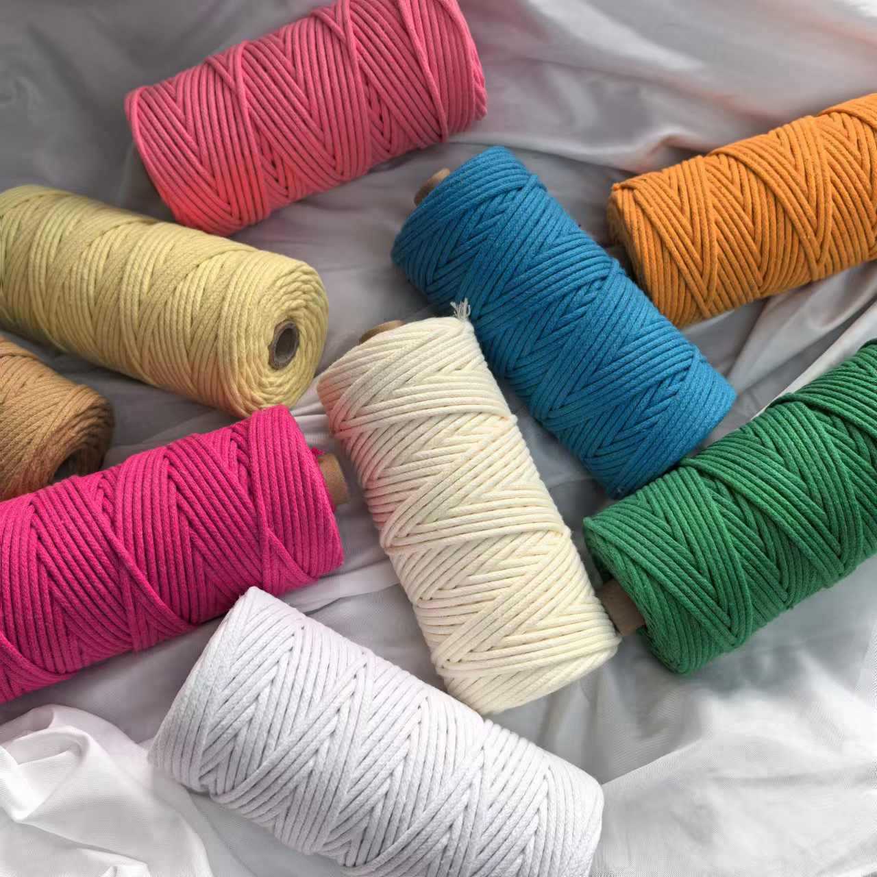 Braided rope drawstring decorative tapestry rope tag rope colored cotton rope