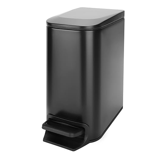 SMARTTOSS Small Bathroom Trash Can with Lid Soft Close