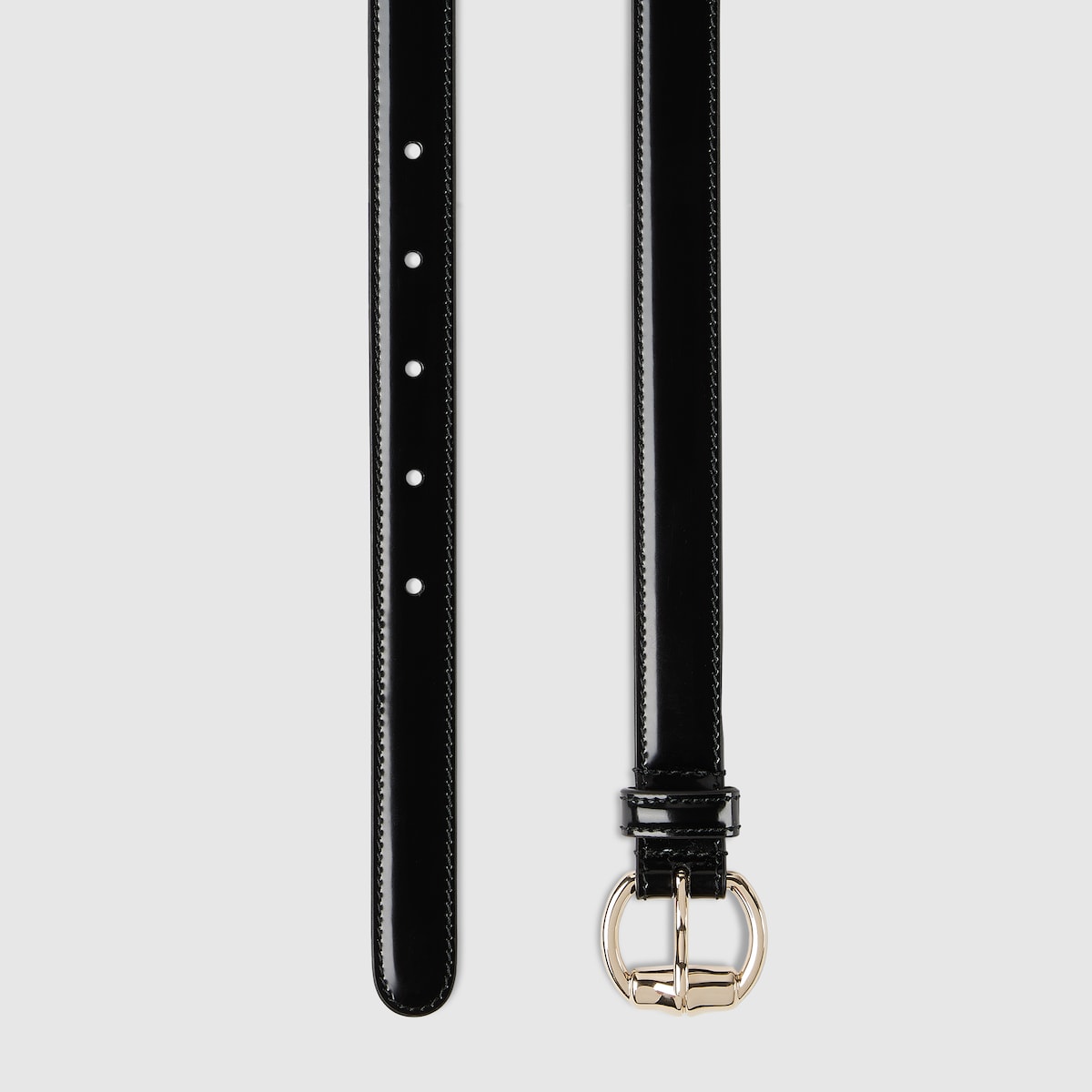 Thin belt with metal bamboo buckle