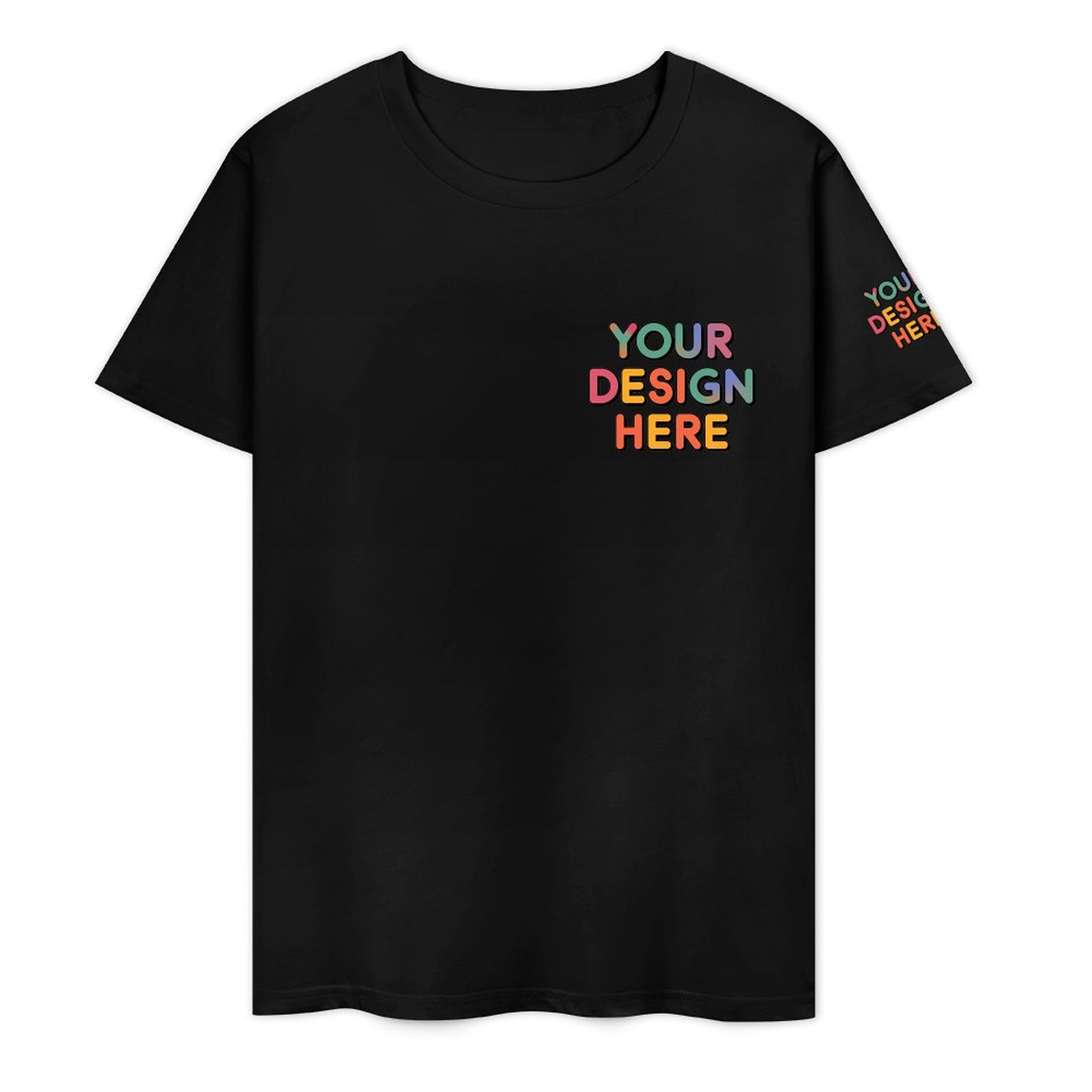 Personalized Custom Men’s Essential Summer T-Shirt with Chest and Sleeve Print