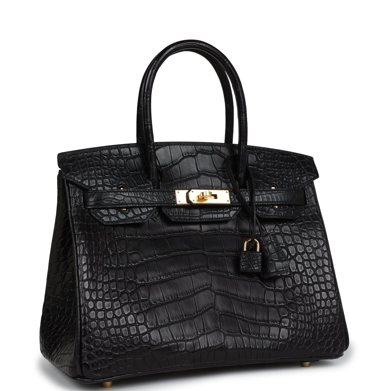 Birkin 30 Black Matte Alligator Gold Hardware