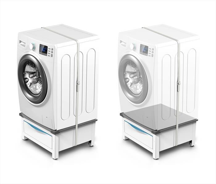 MELICONI - BASE SPACE EXTRA-Struttura bianca, ripiano grig