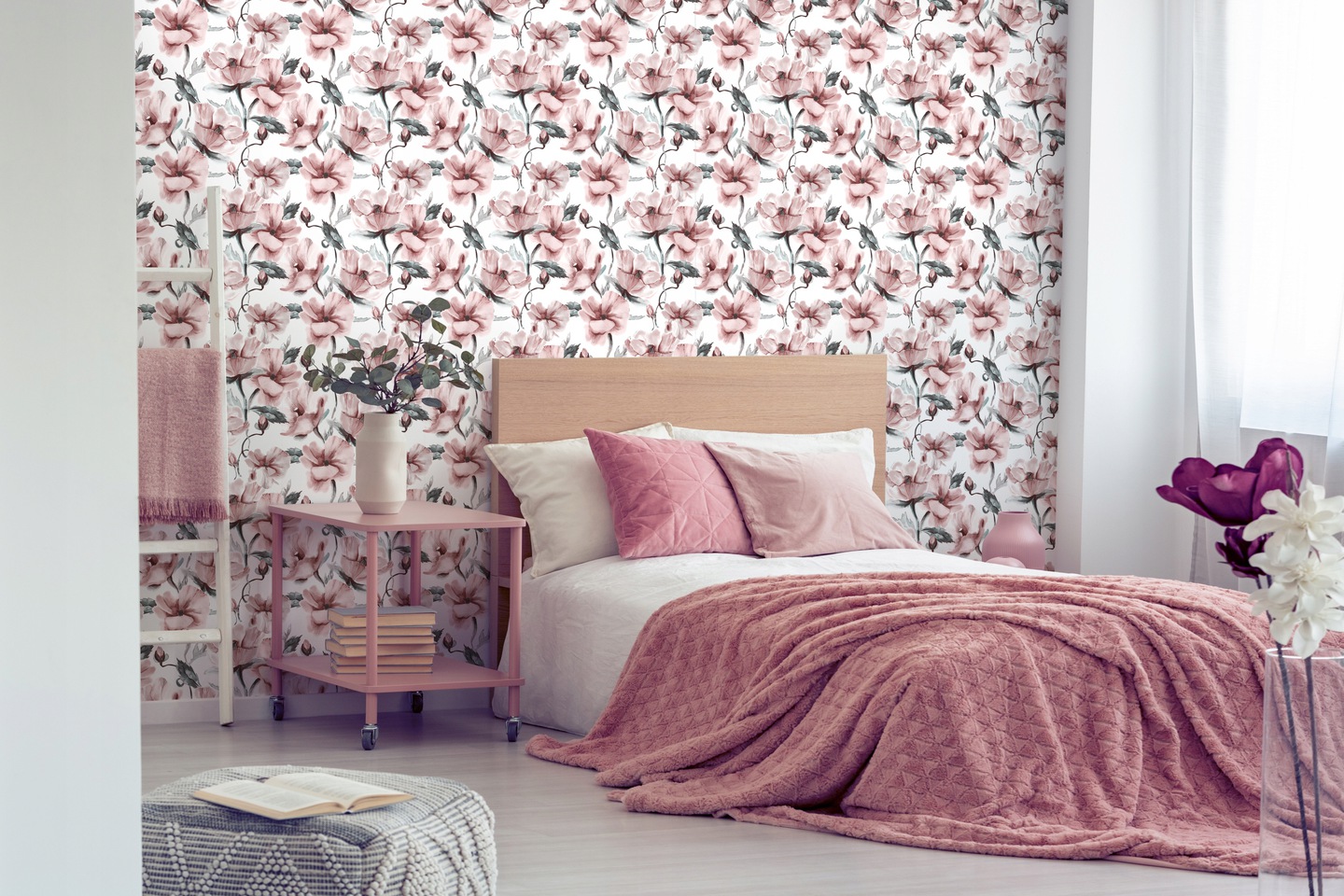 Peony flowers 3D wallpaper bedroom wallpaper