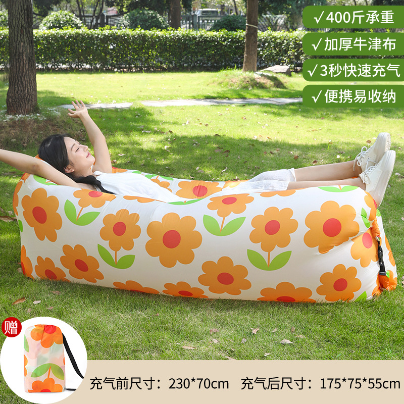 Outdoor Lazy Inflatable Sofa Air Mattress Nap Internet Popular Air Cushion Bed Folding Single Person Portable Camping Chair