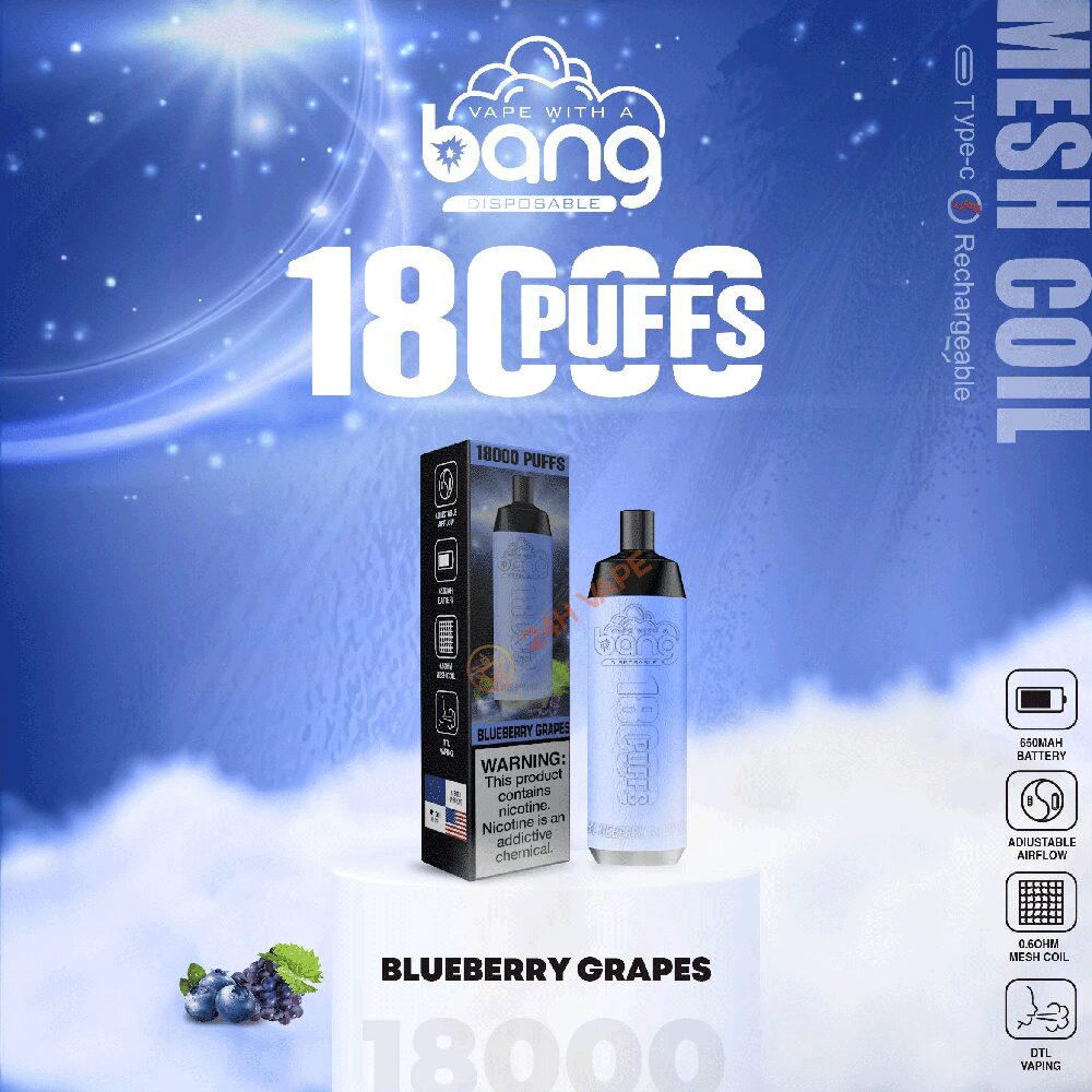 （3 pieces）Bang Crown Bar 18000 Puffs 0% 2% 3% 5% Nicotine Leather Disposable Vape Pen