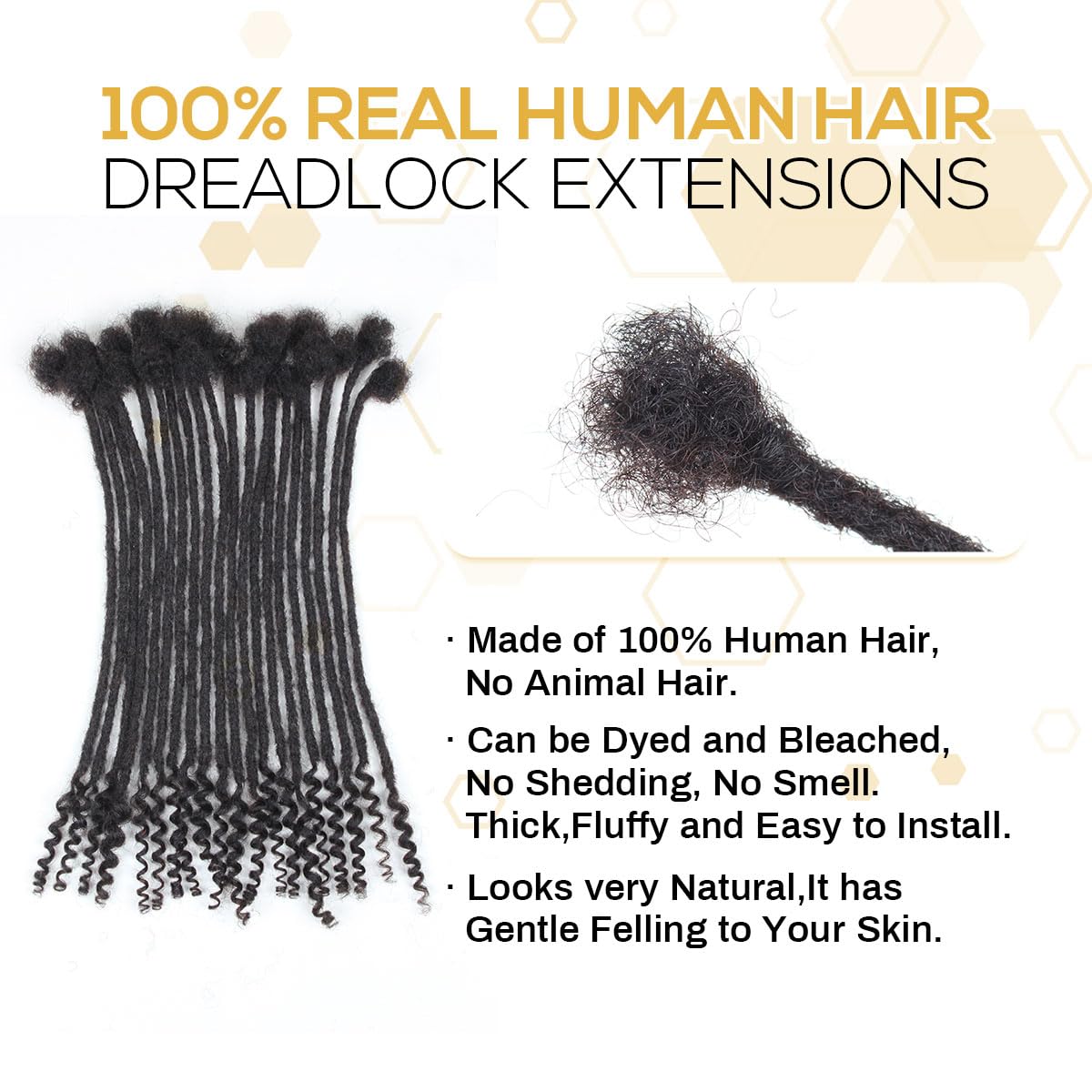 12 inch 30 Strands Loc Extensions Human Hair Curly Ends 0.4cm Width Dreadlock Extensions， 100% Permanent Human Hair Loc Extension with Curly Ends Natural Black Curly Locs
