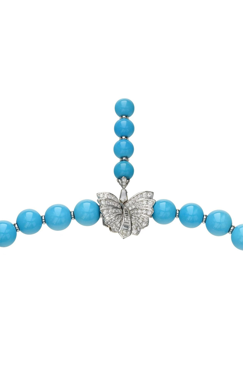 Ginkgo Green Turquoise Pearl Fringe Necklace
