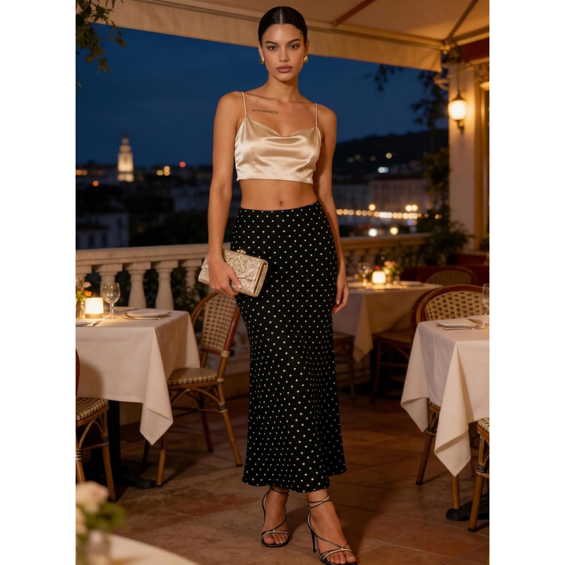 Women's Long Mesh Skirts Elastic
