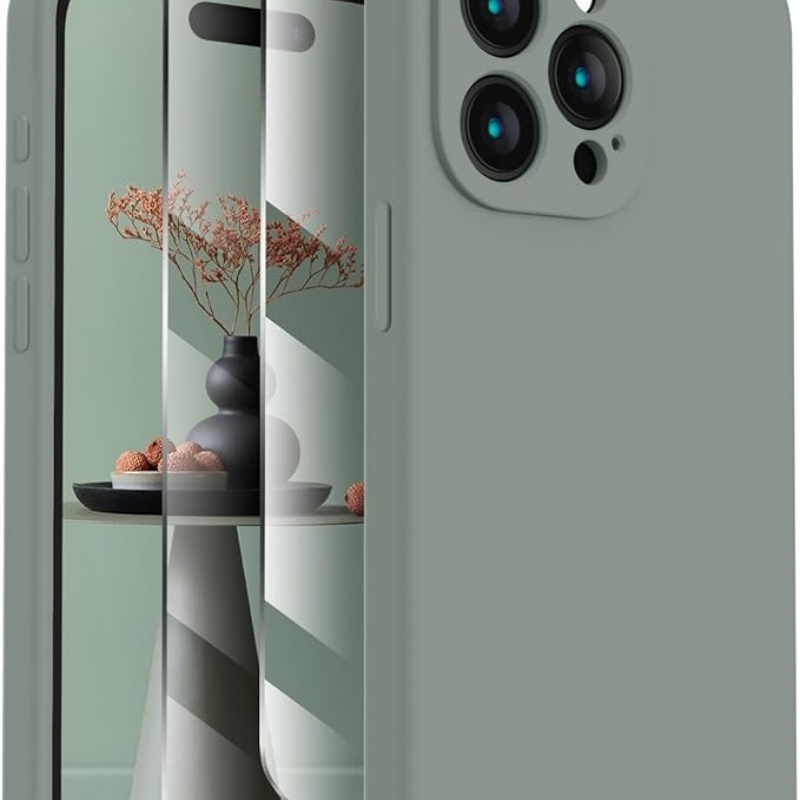 CASEOLOGY Silicone Upgraded [Camera Protection] Phone Case with [2 Screen Protectors]