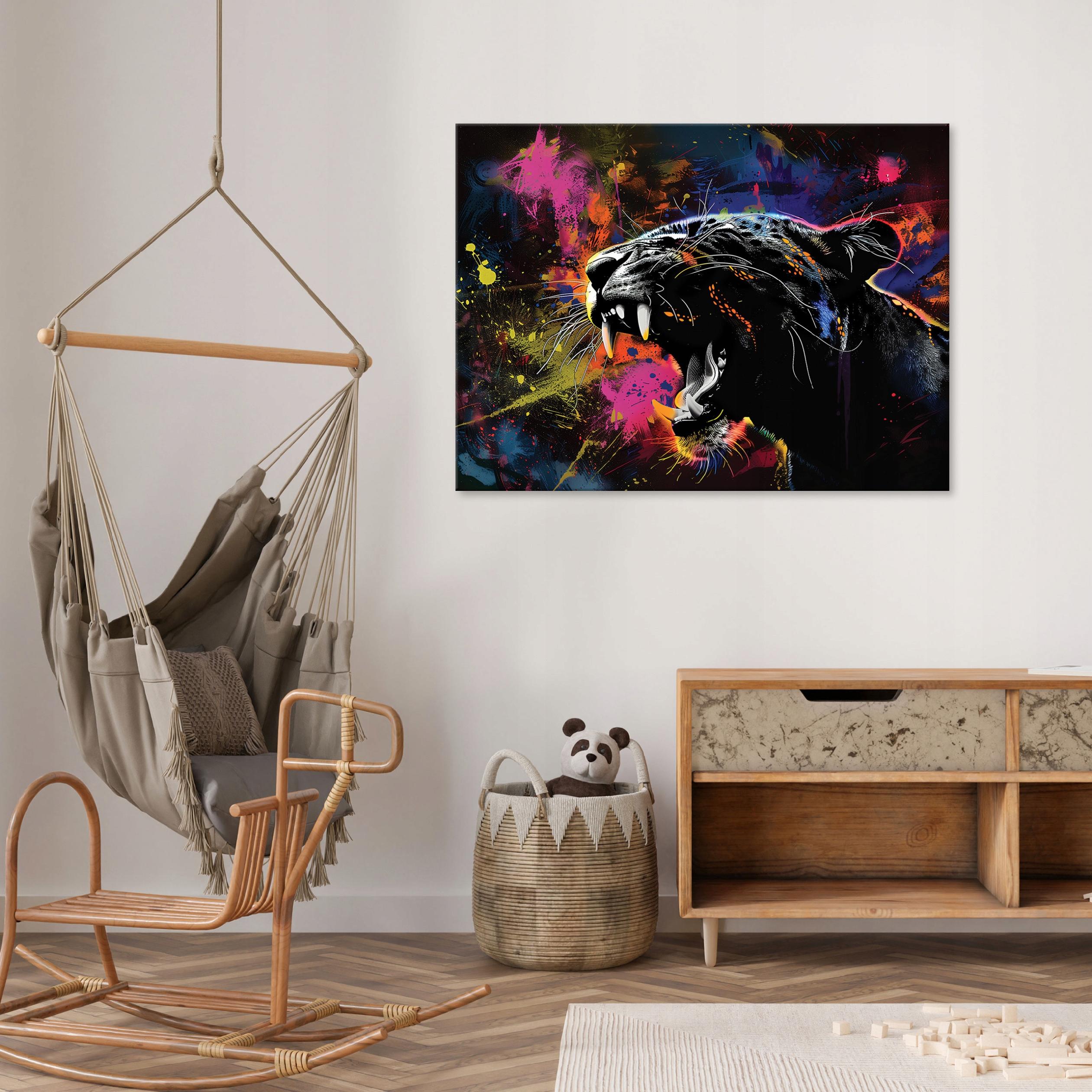 Abstract panther painting for the bedroom or living room on canvas, 40x30