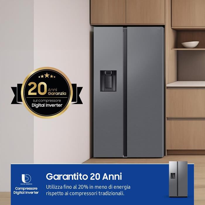 SAMSUNG - Frigorifero side by side RS70F65KETEF Classe E-Inox