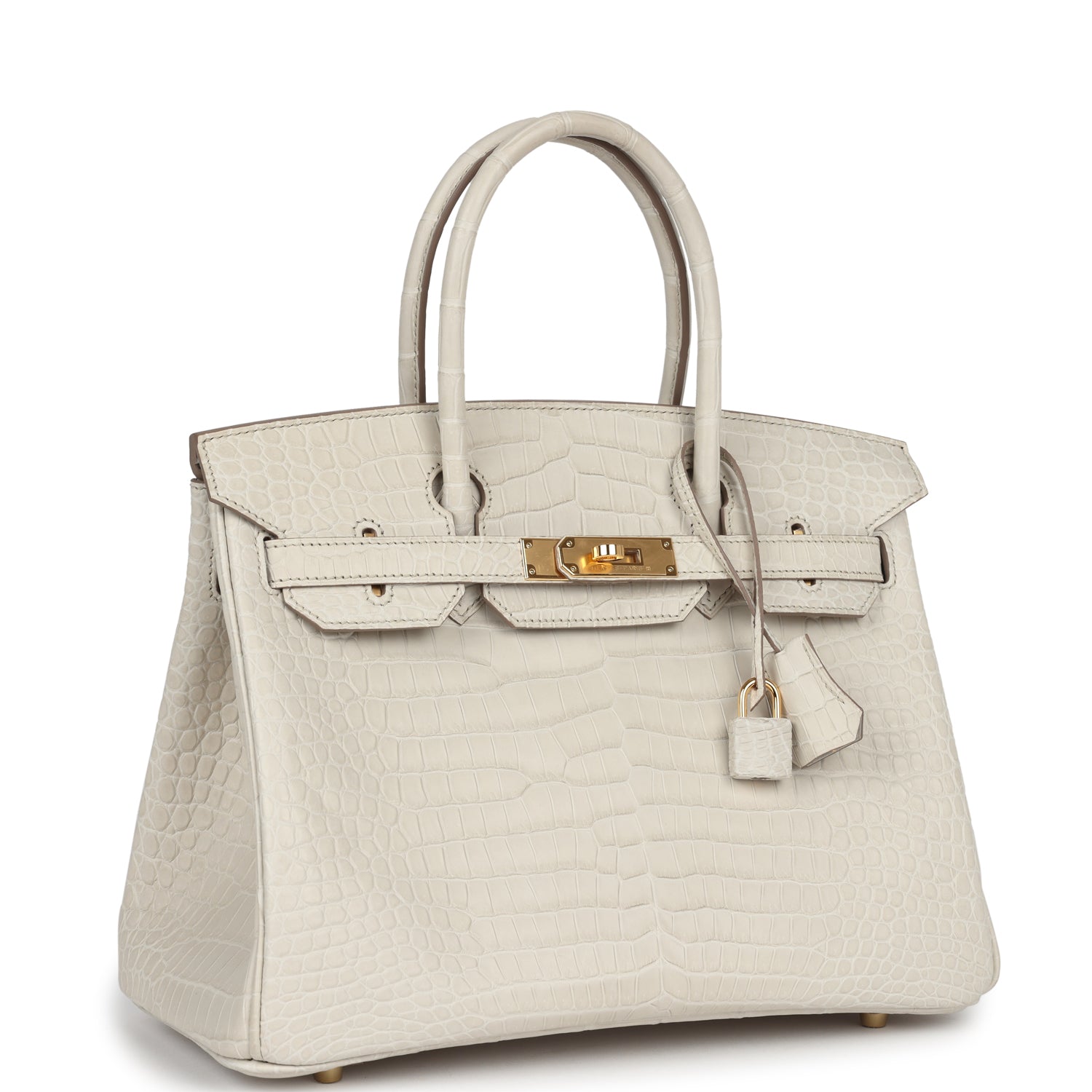 Birkin 30 Beton Matte Porosus Crocodile Gold Hardware
