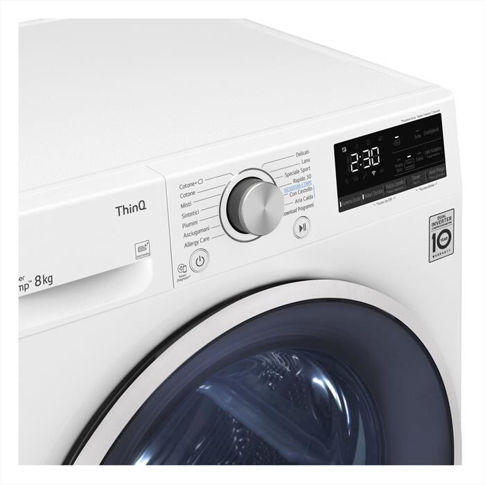 LG - Asciugatrice RH80V9AVHN 8Kg Classe C-Bianco