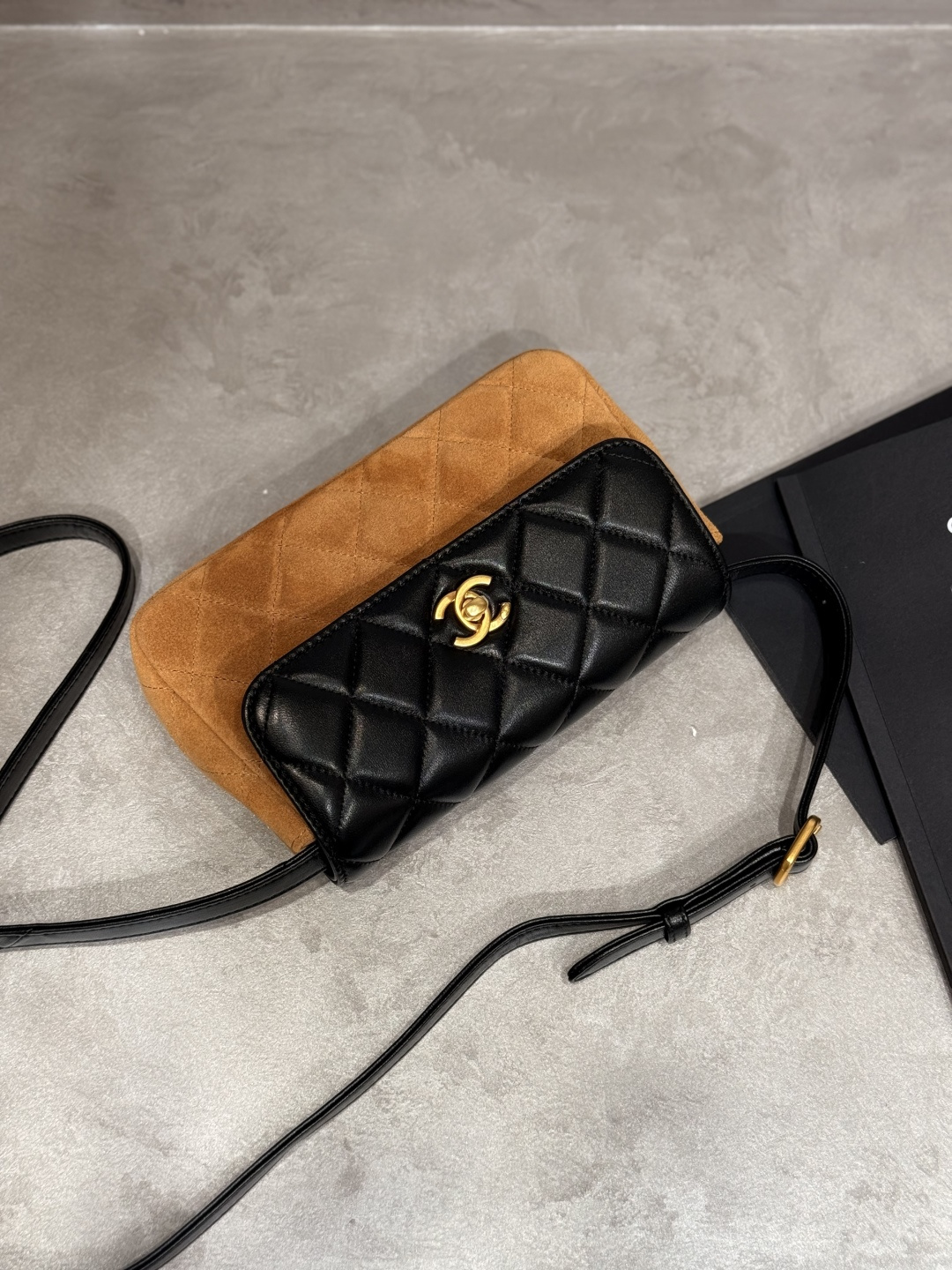 25A Métiers d'Art Lambskin & Suede Calfskin Phone Bag with Gold-Tone Hardware (Model AS5132) - Mocuir