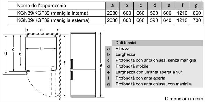 BOSCH - Frigorifero Combinato KGN39VWEQ Classe E 203x60 cm-Bianco