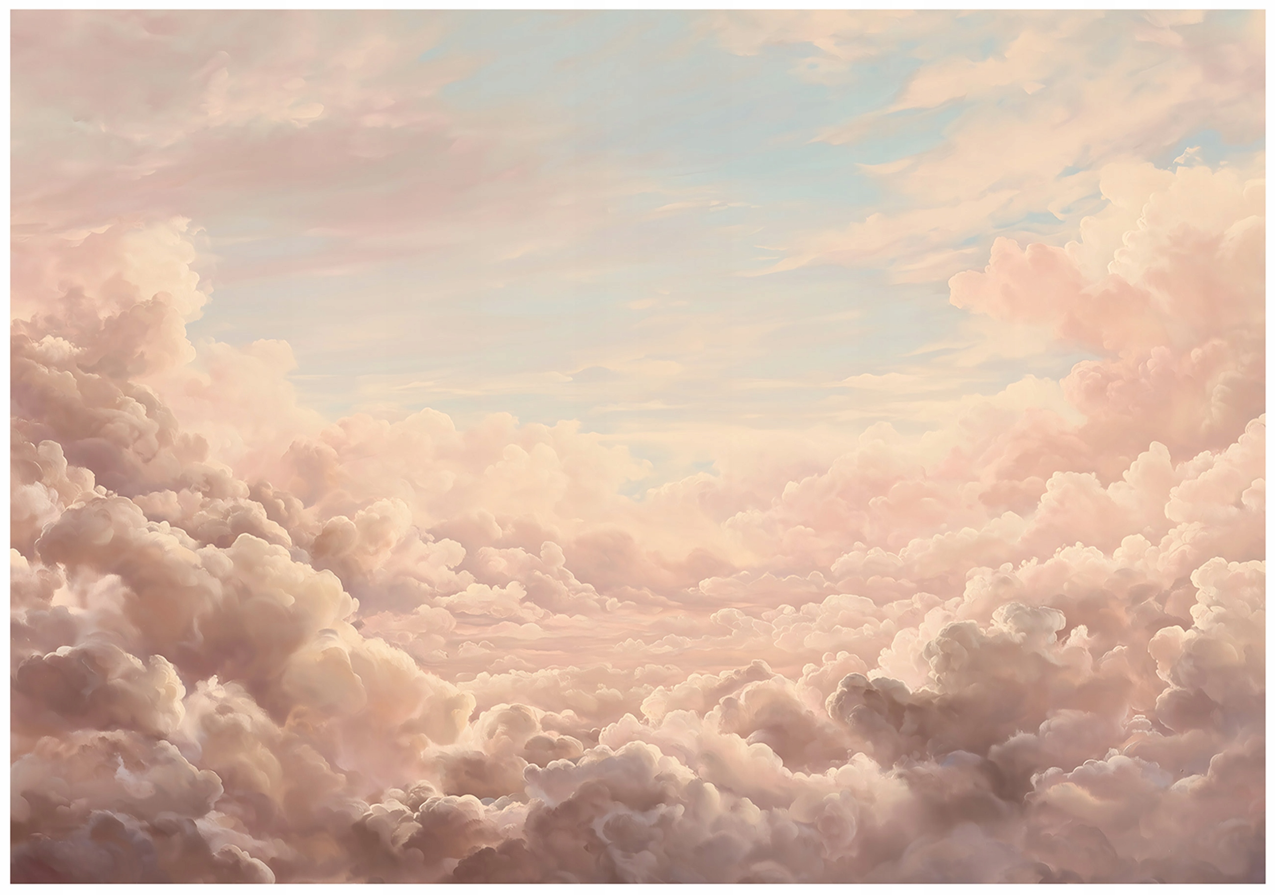 Clouds Sky Boho Beige Bedroom and Living Room Non-Woven Wallpaper