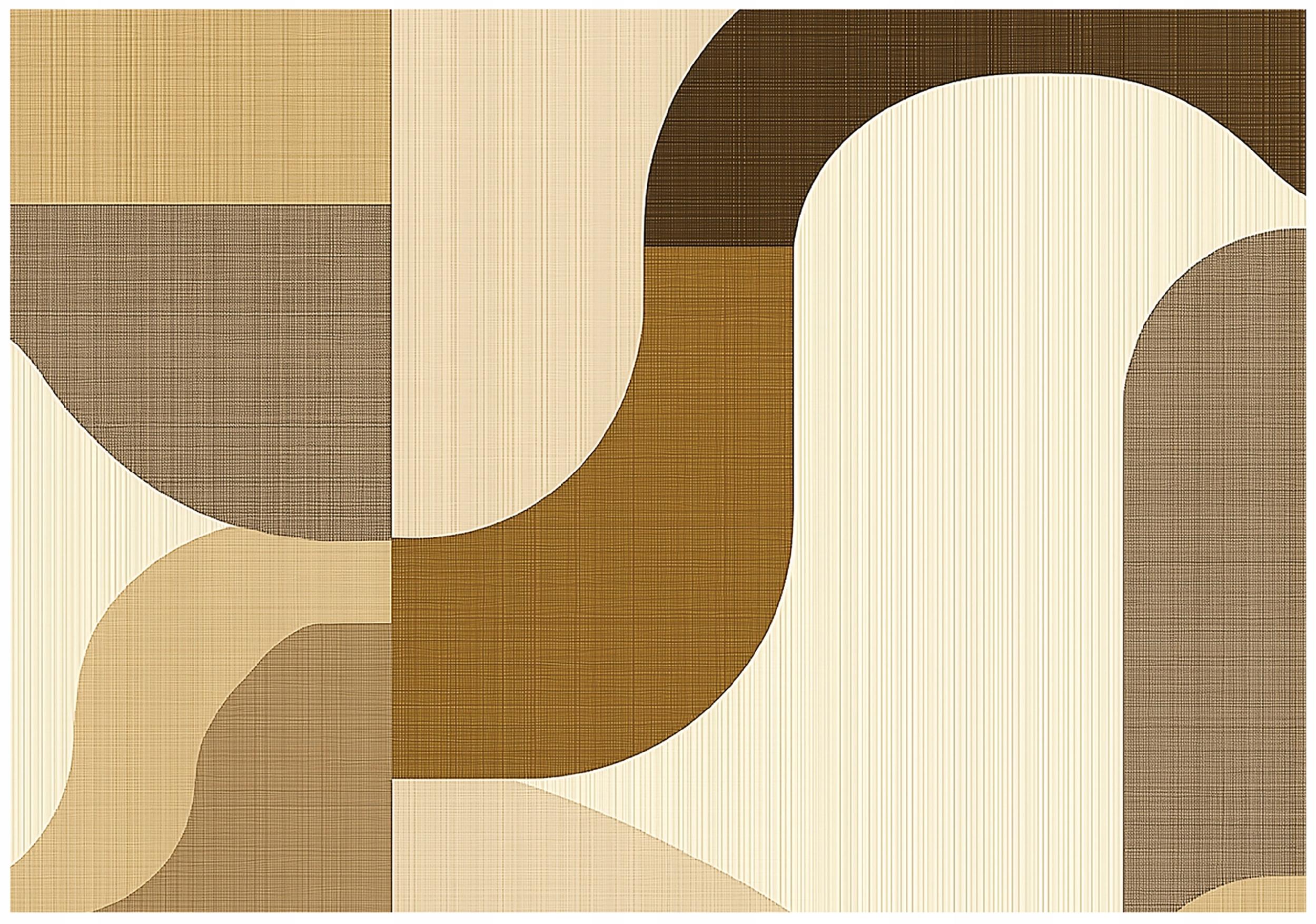 Abstract beige boho wall mural for the bedroom or living room, non-woven wallpaper,