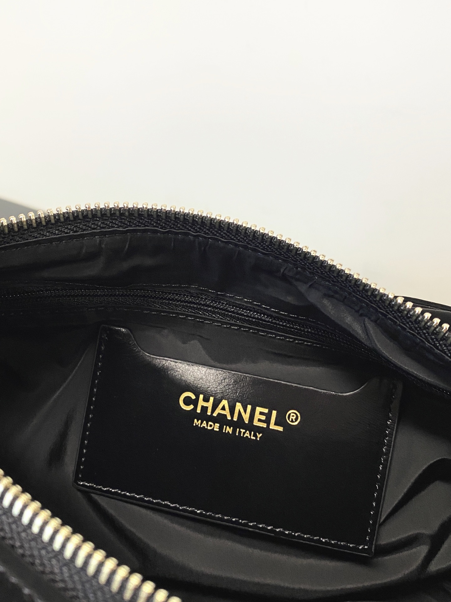 25N Ski Collection Hobo Bag in Black Technical Suede Nylon with Gold Hardware (Model AM7140) - Mocuir