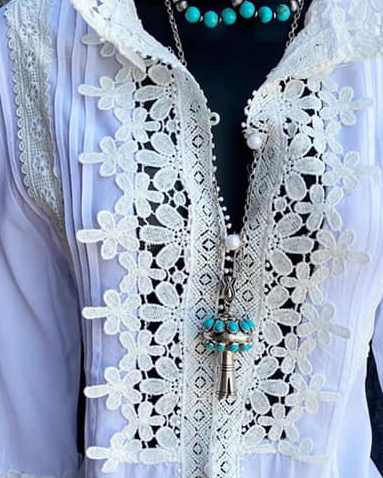 Women Boho Lace White Top