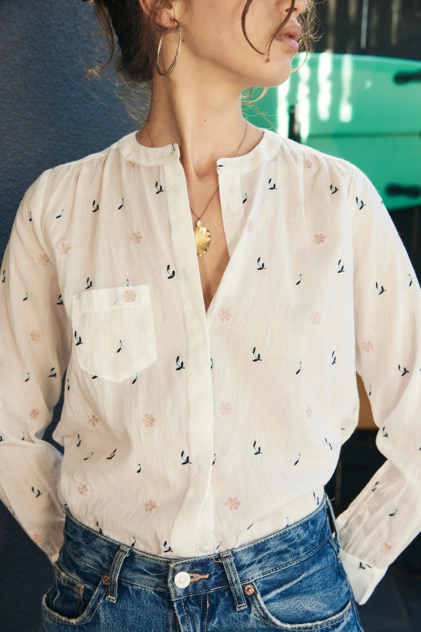 ‌Floral Whisper Cotton Blouse‌