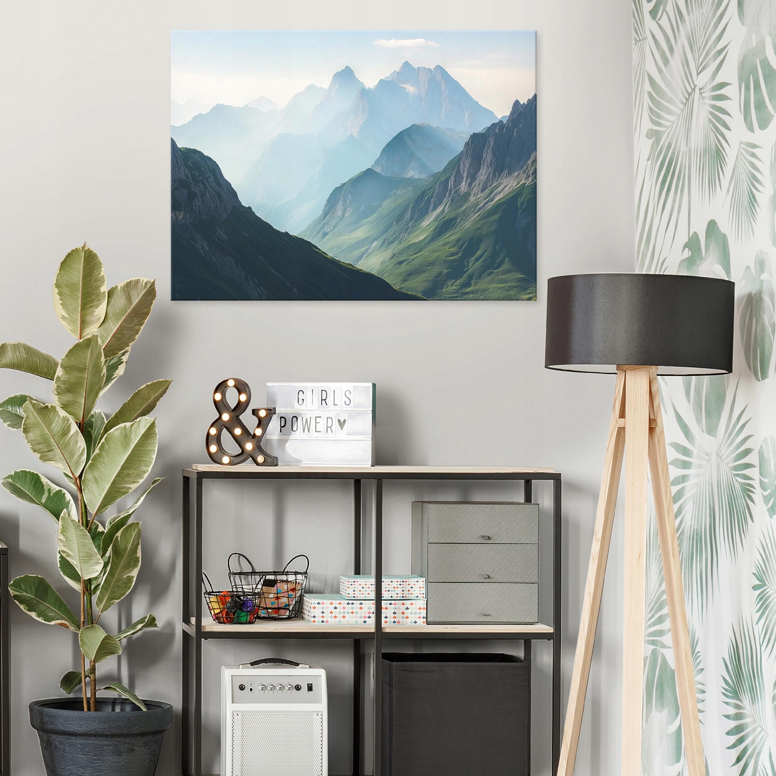 A nature painting of mountains and a landscape for the living room, bedroom, or kitchen on a 40x30 canvas
