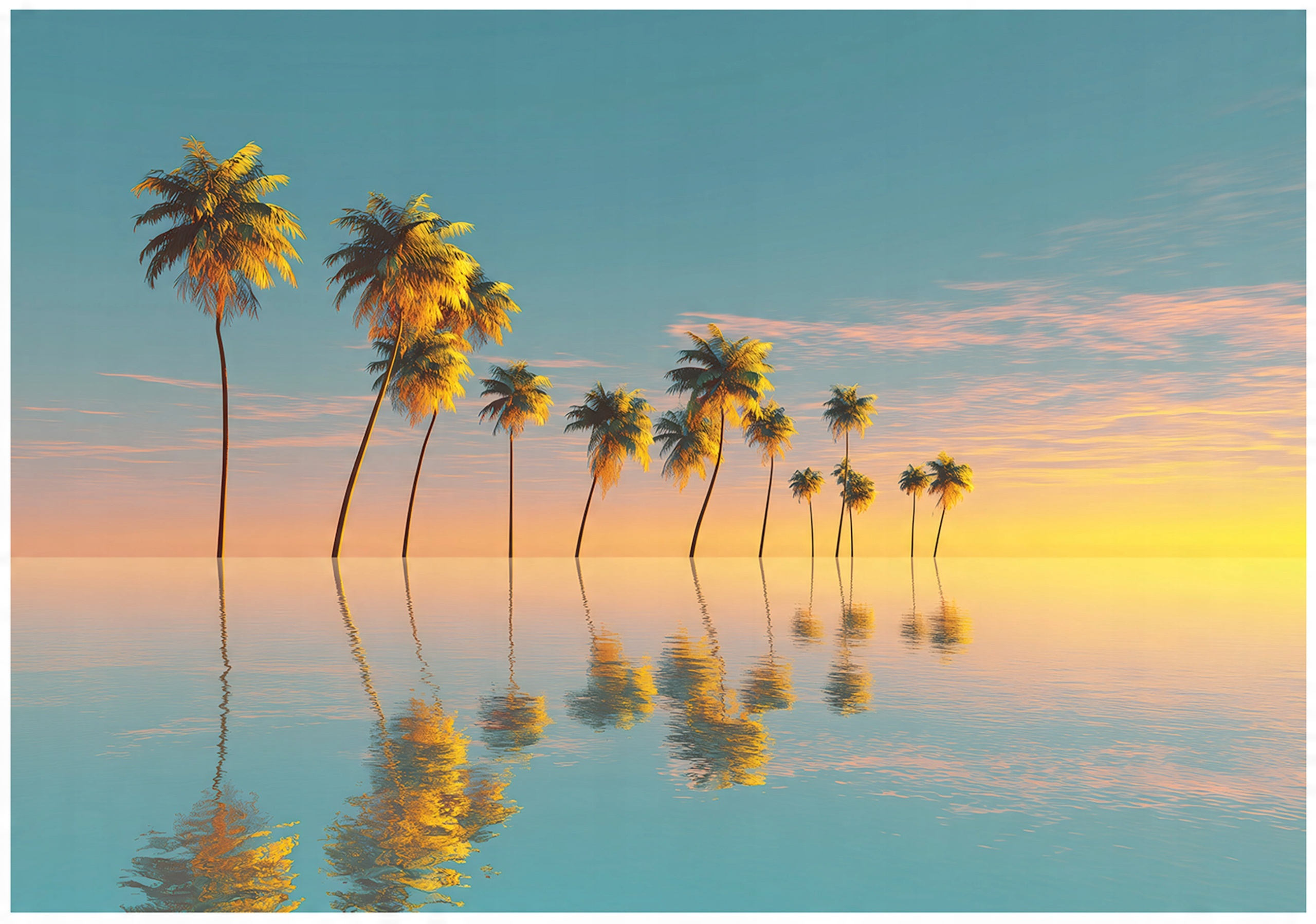 Palm Tree Beach Nature Wall Mural for the Bedroom or Living Room (150x105)