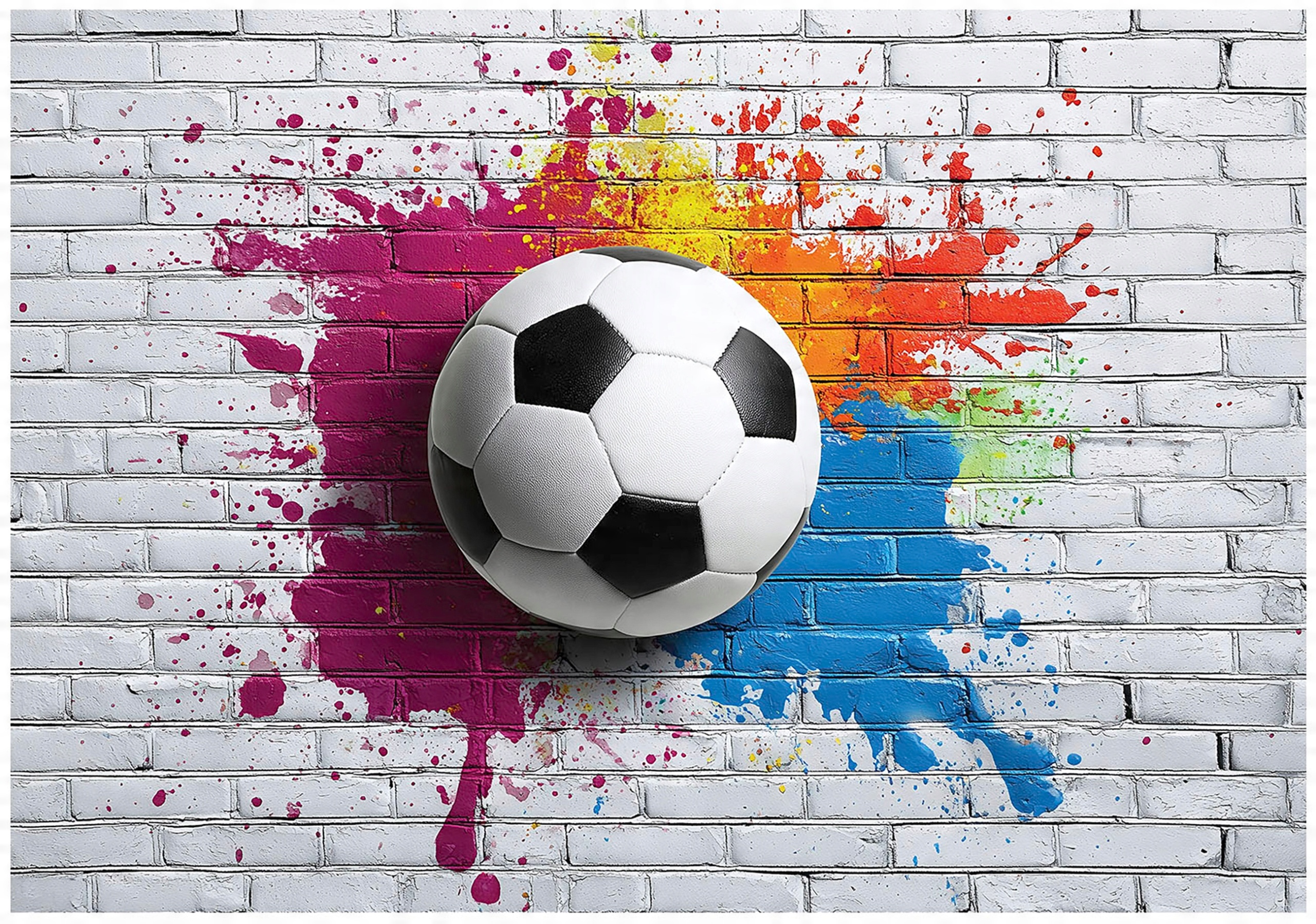 Wall mural for boys, soccer wallpaper for a child's room,