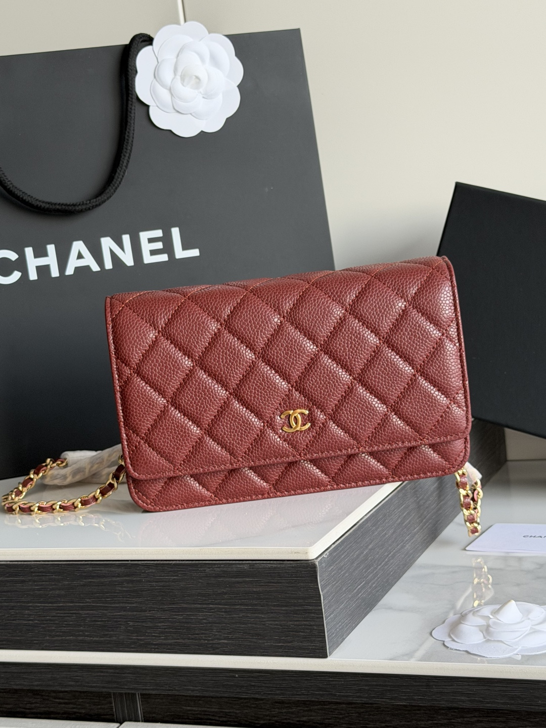 25C/26C Wallet On Chain（Burgundy） - Mocuir