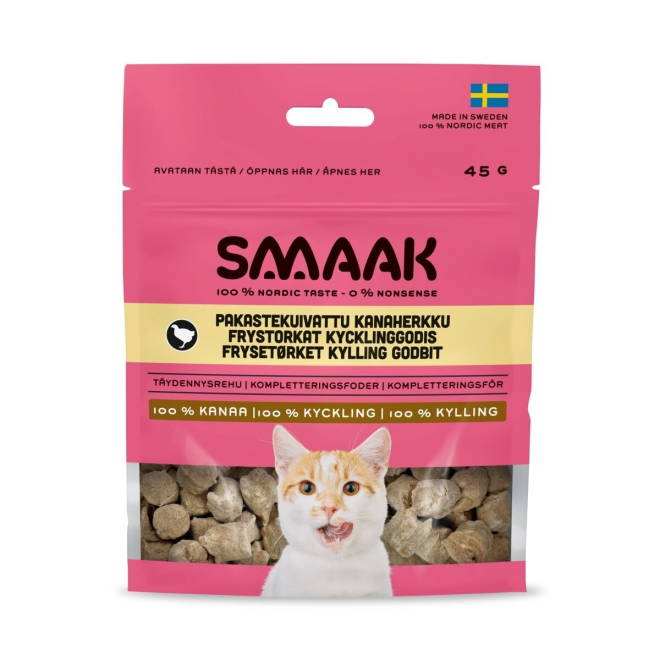 SMAAK Cat Frysetørkede Godbiter Kylling 45 g