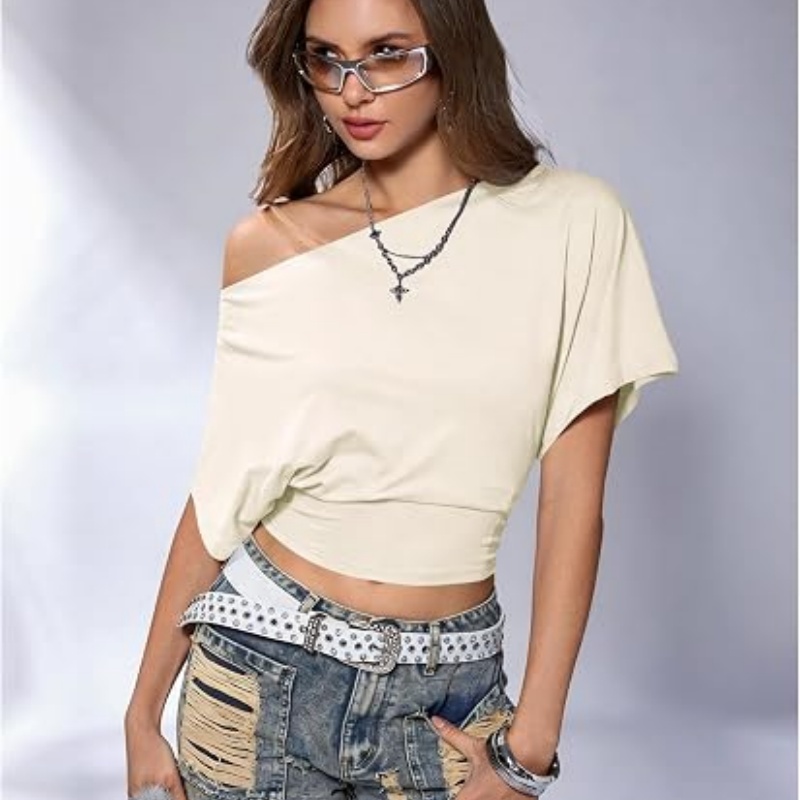Women's Off The Shoulder Tops Asymmetrical Summer Going Out Top