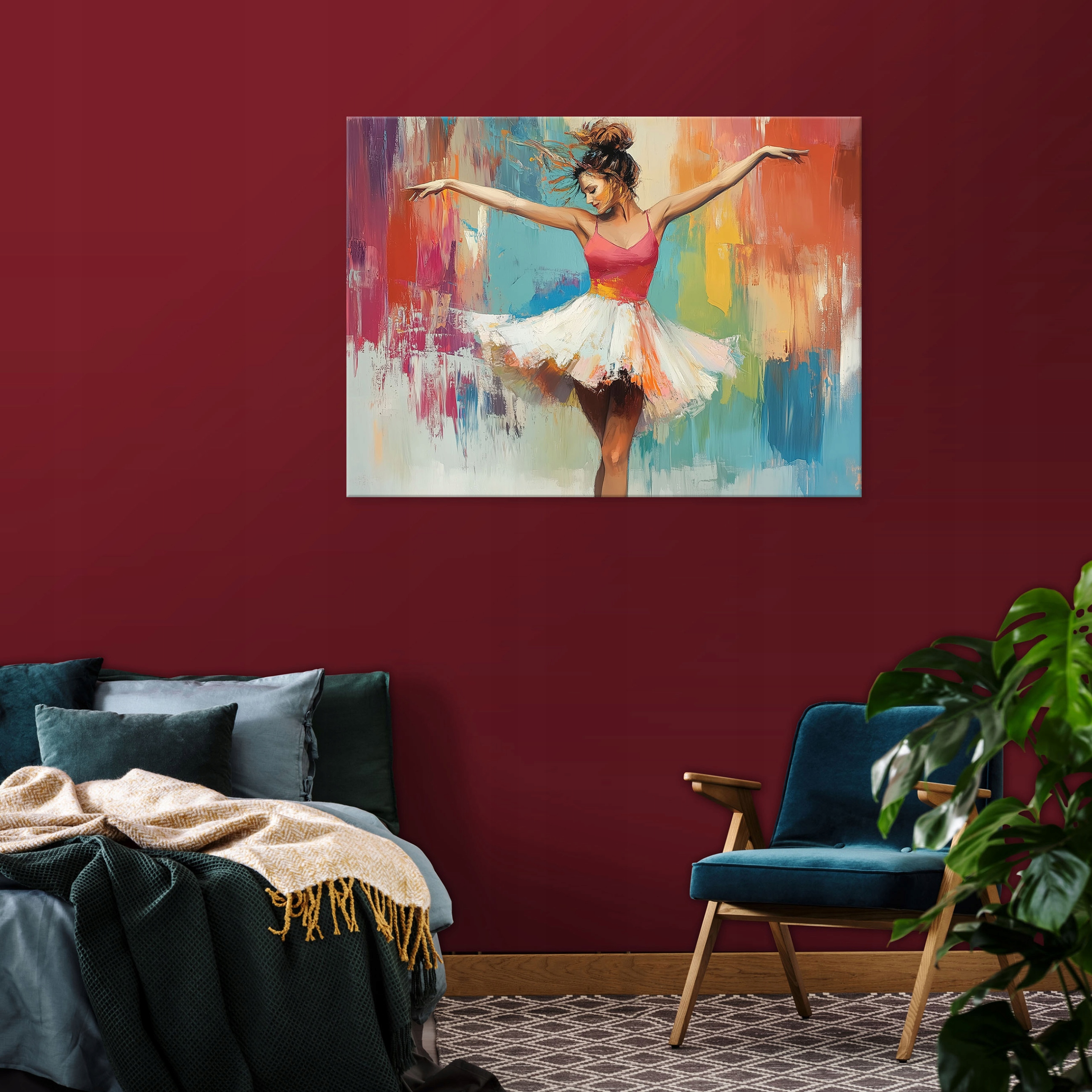 Ballet dancer painting, art for the bedroom, living room, kitchen, on canvas, 40x30