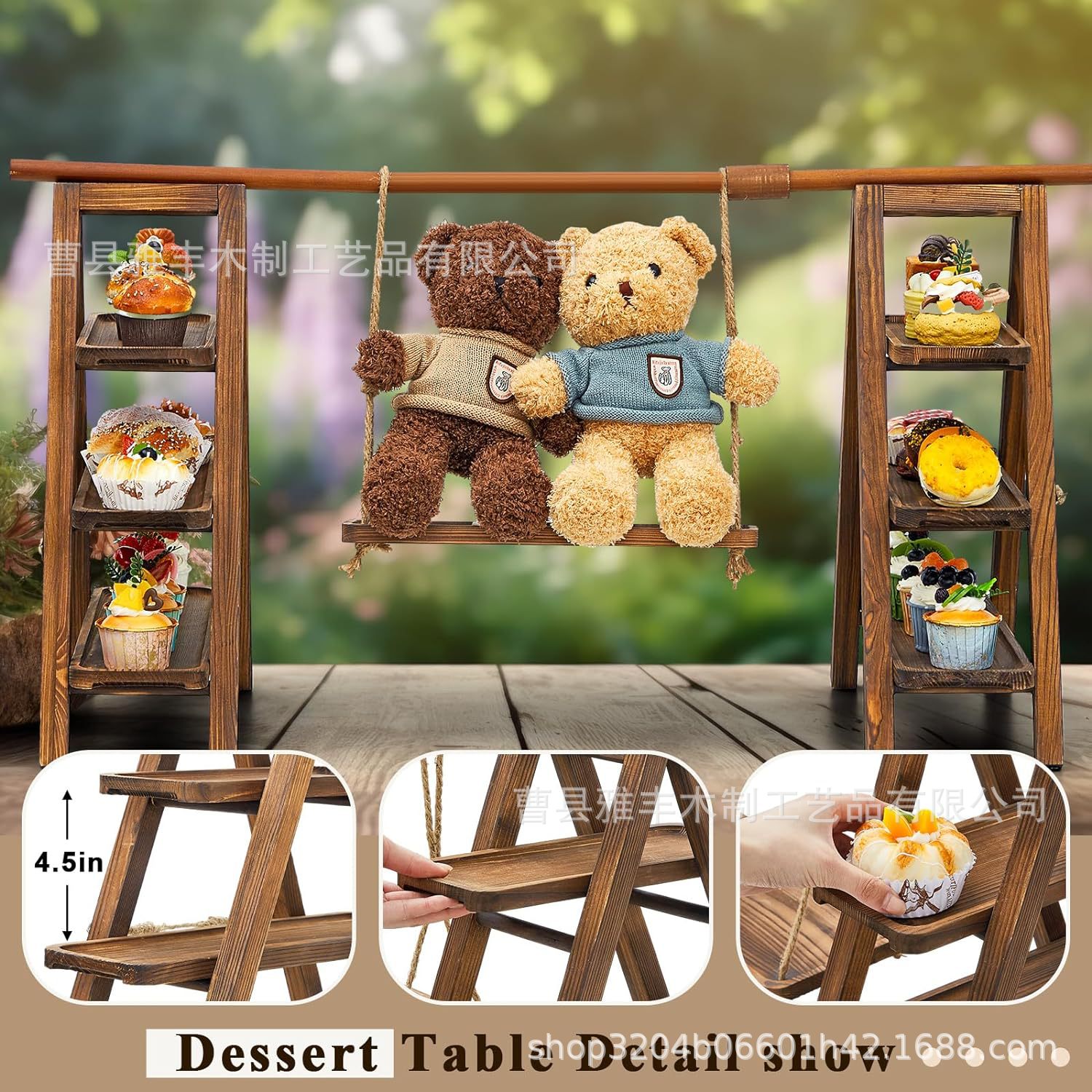 Wooden cupcake stand desktop wooden cupcake display stand desktop wooden display stand