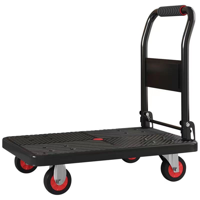 Handling trolley trailer hand trolley folding flatbed four-wheel trolley shopping cart shopping cart