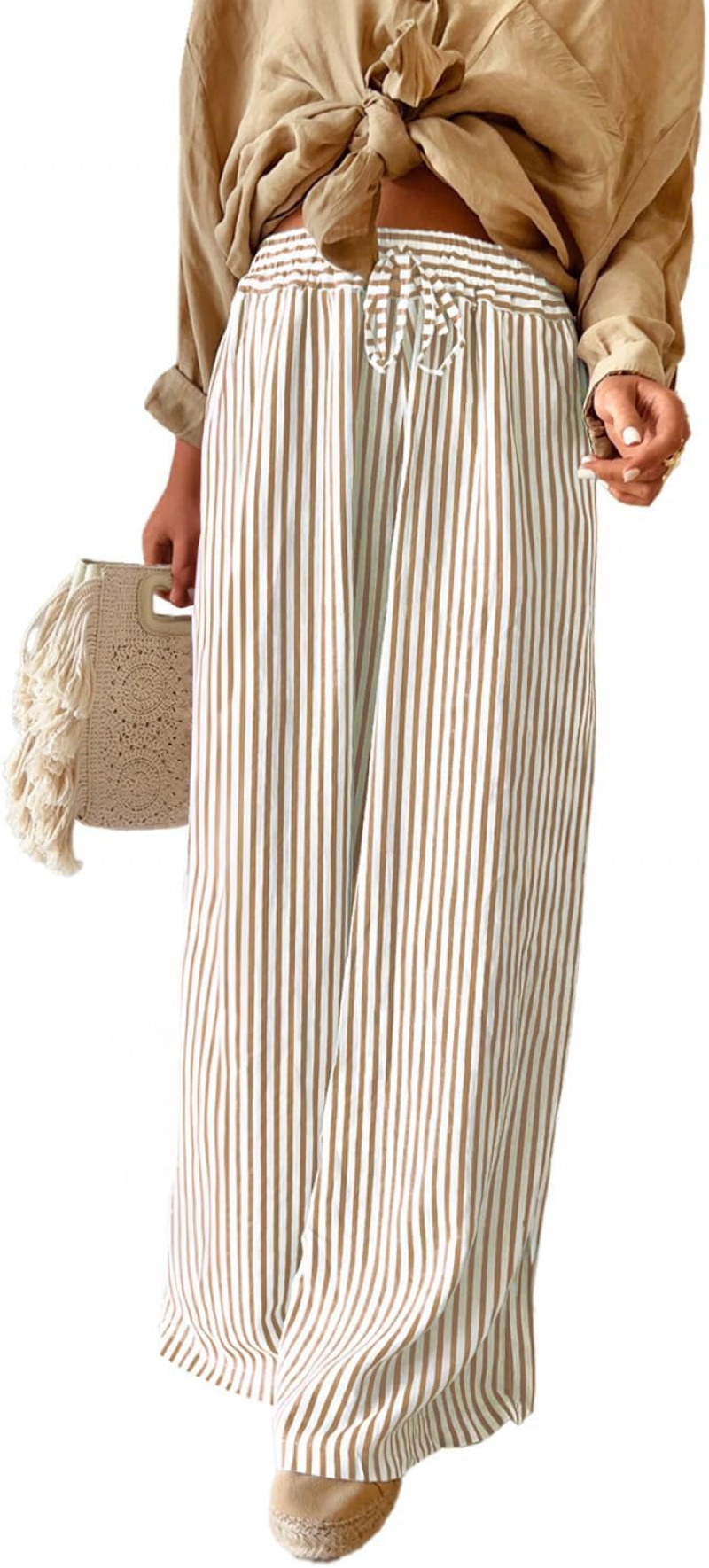 Women Casual Drawstring Elastic Waist