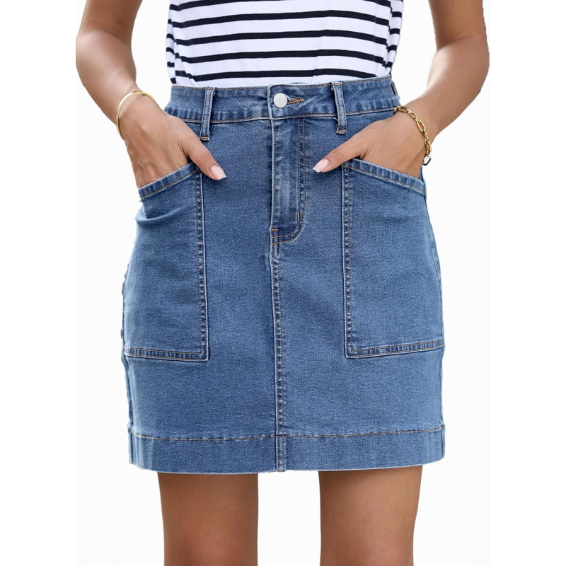 Women's High Waisted Jean Skirt