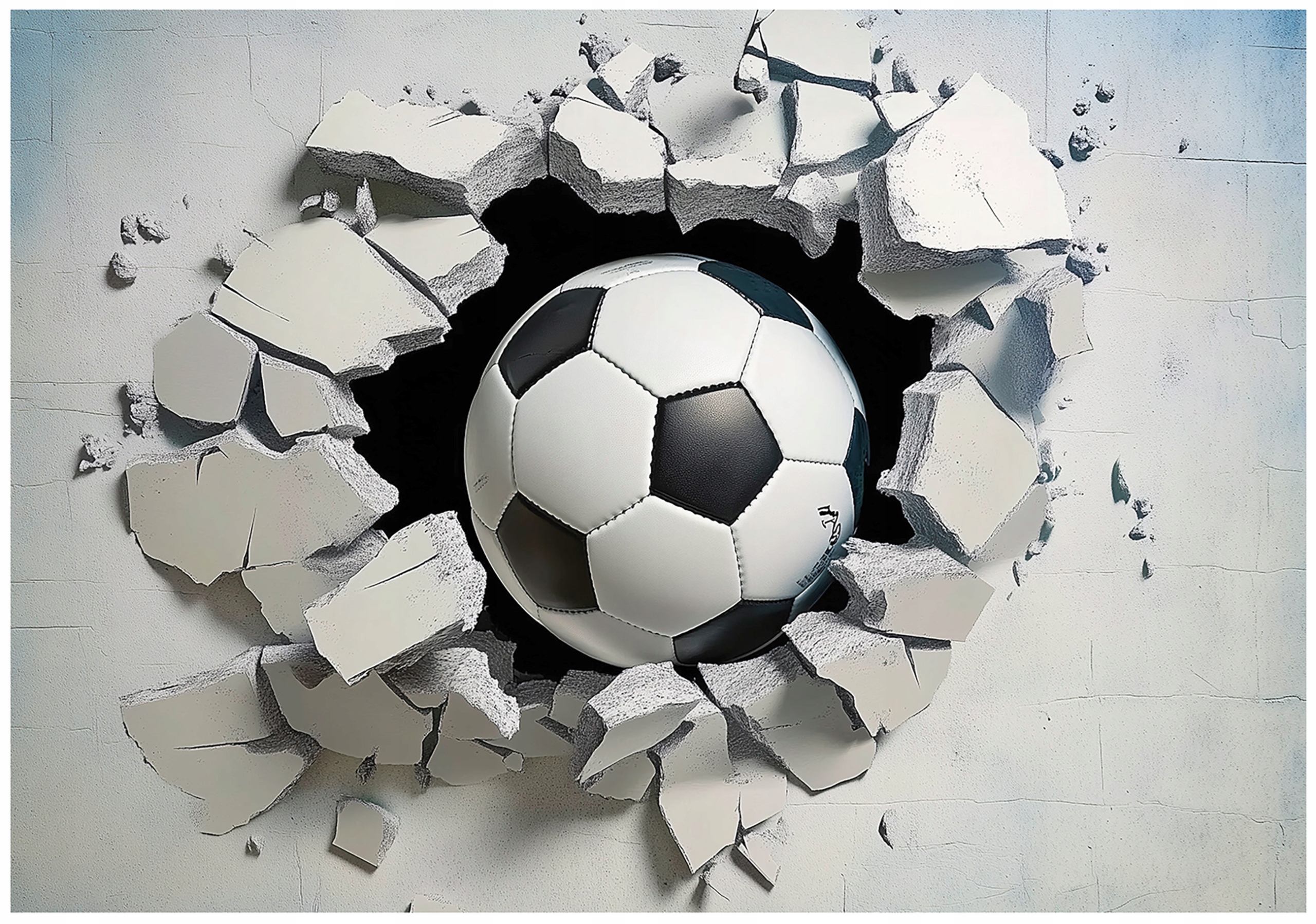 Wall mural for boys, soccer ball, 3D, non-woven wallpaper,