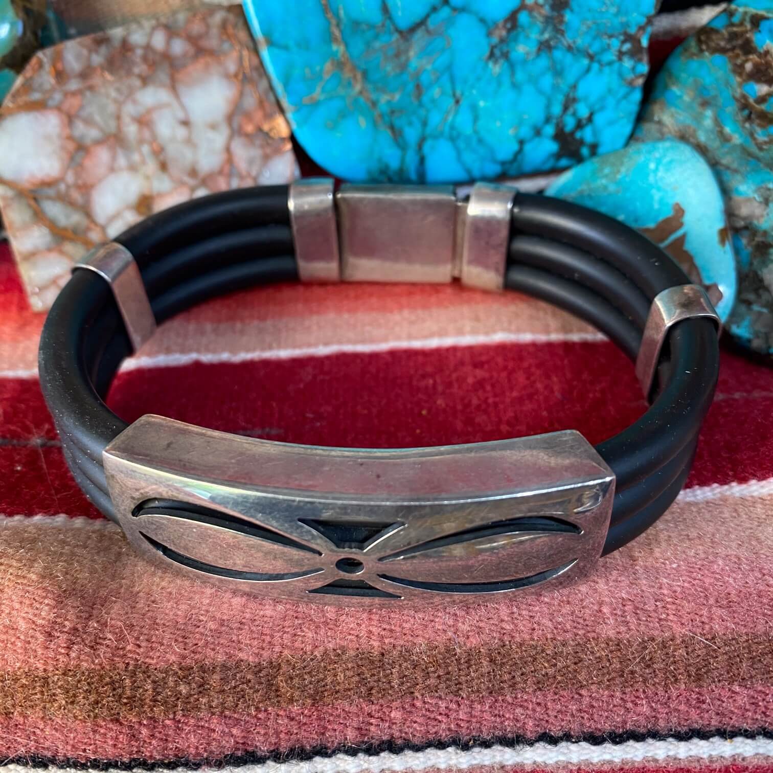 Sterling Silver ID Inspired Bracelet on Cording