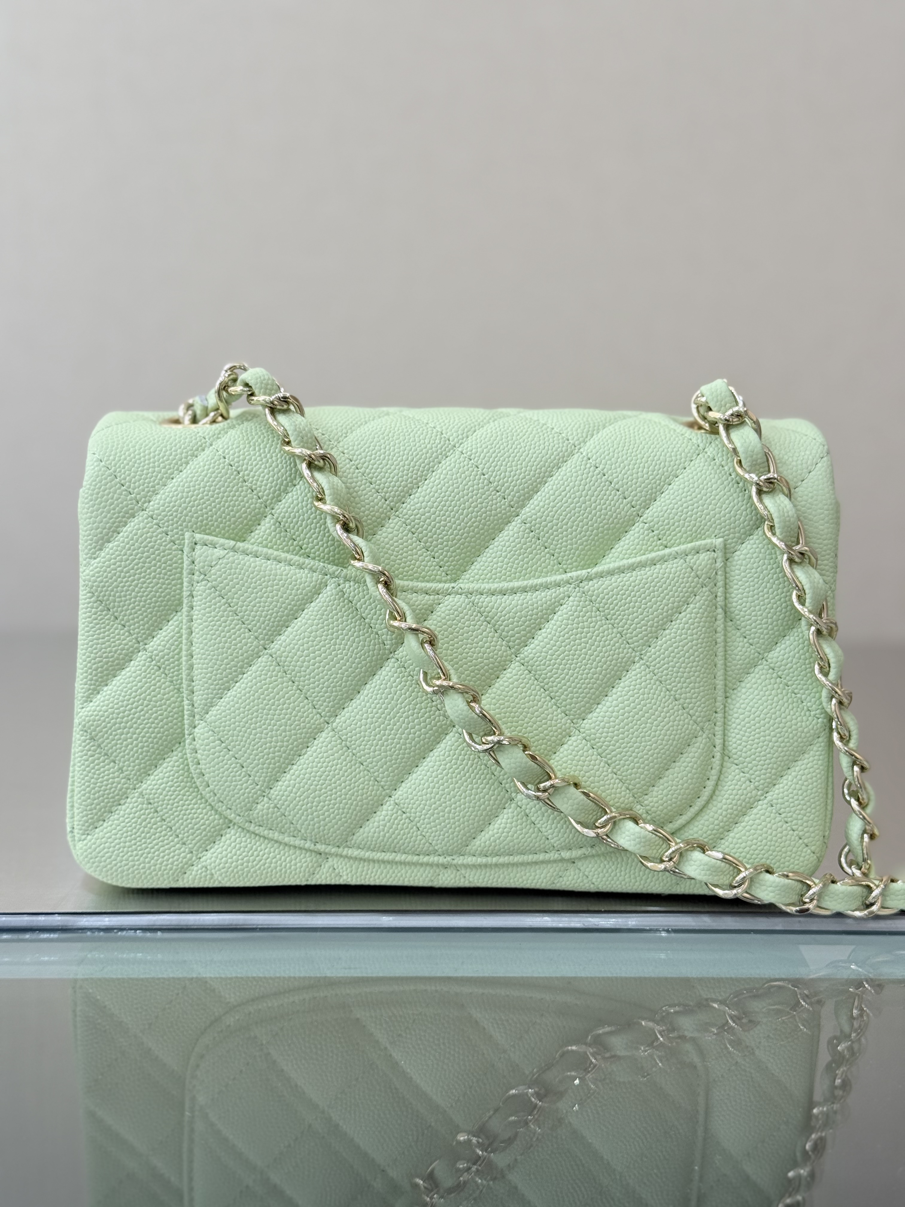 Mini Classic Flap Handbag（Mint Green） - Mocuir