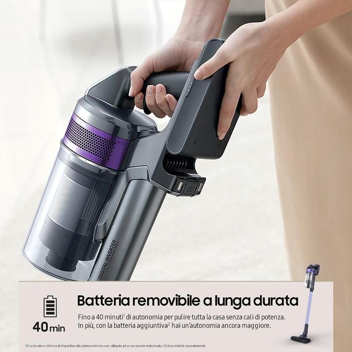 SAMSUNG - Scopa elettrica SAMSUNG JET60 TURBO VS15A6031R4/ET-Violet