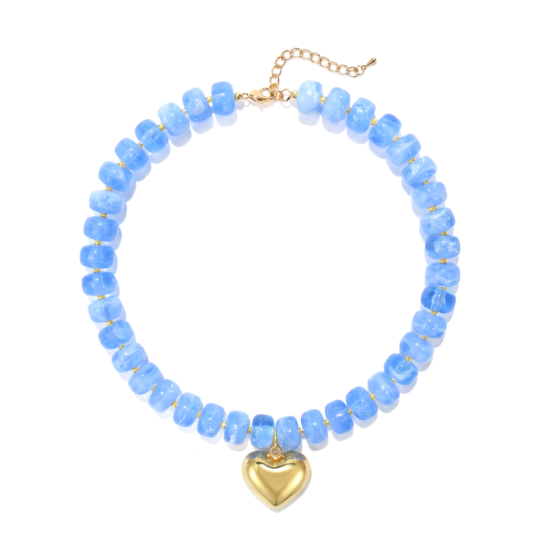 New colorful beaded love necklace fashion trend commuter everyday ladies Joker clavicle chain